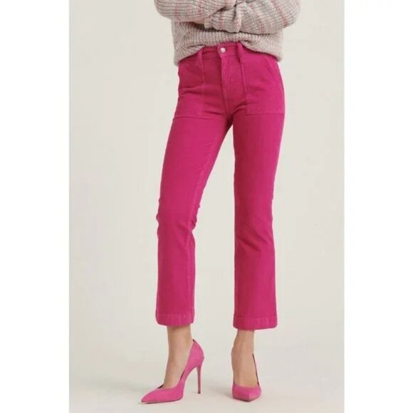 Lucky Brand Mid Rise Ava Crop Mini Boot Corduroy Jeans 00 - Picture 2 of 6